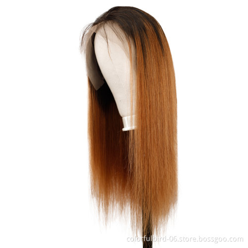 1/30 Straight Wave Human Hair Wig  Brown Closure Wig for Black Women curly Wave 4*4 Lace Front Wig